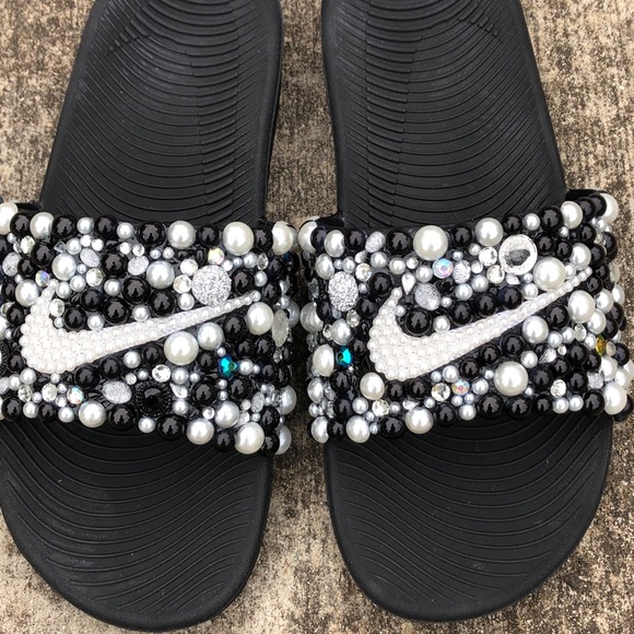 bedazzled nike slides